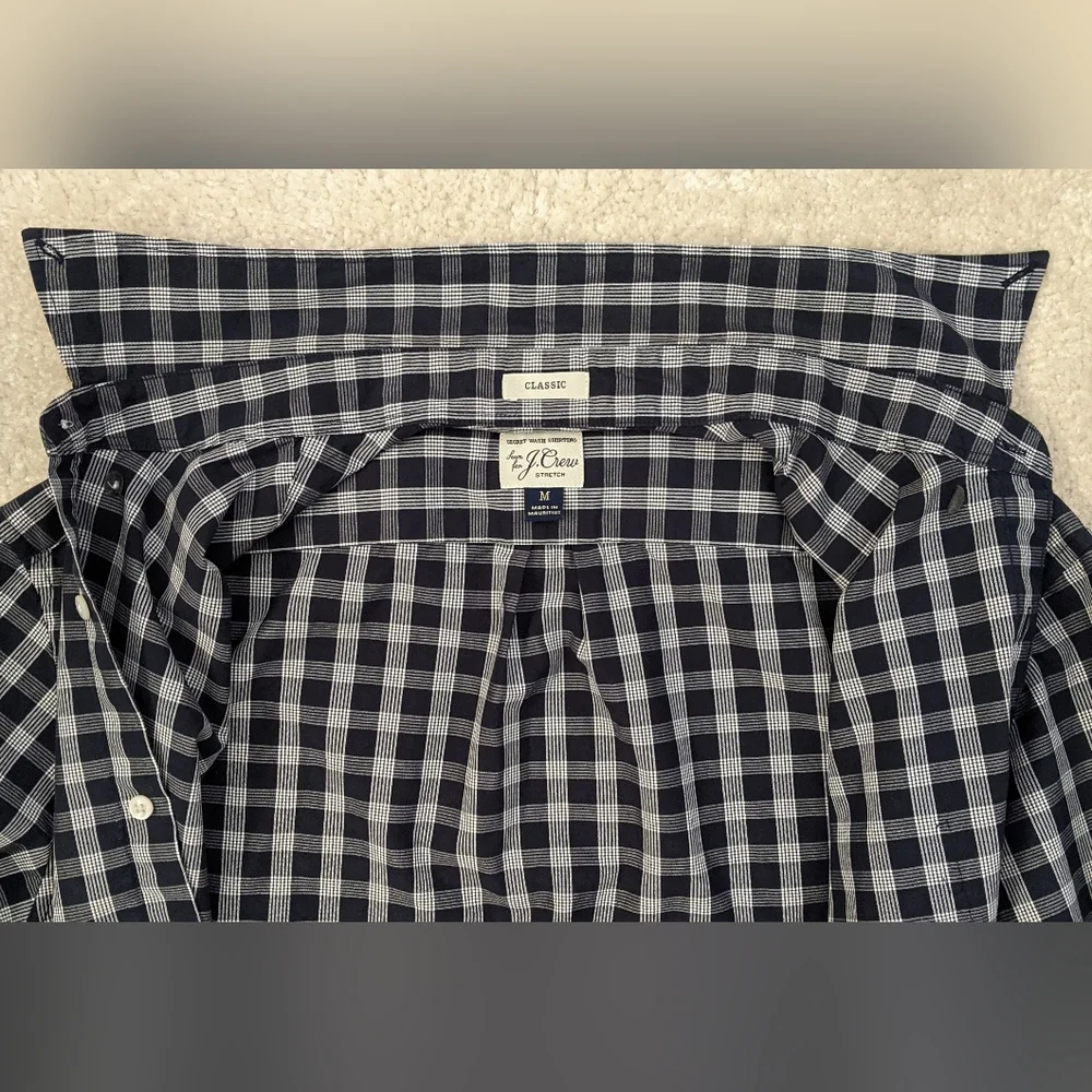 J.Crew blue white plaid shirt